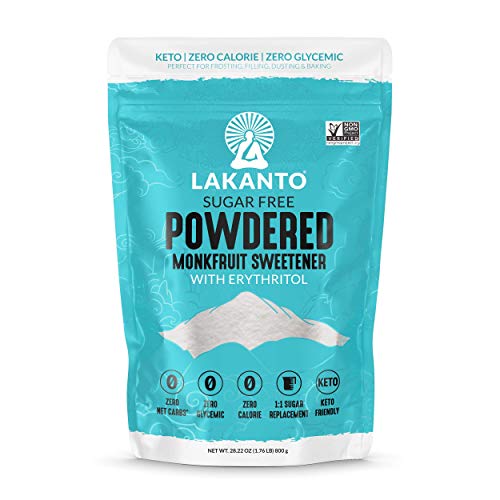 Lakanto Monkfruit Sweetener, 1:1 Powdered Sugar Substitute, Keto, Non-GMO (1.76 lbs)
