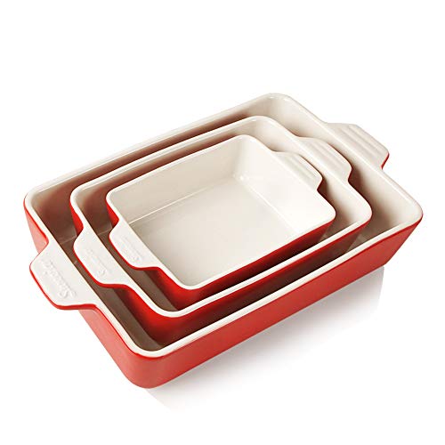 SWEEJAR Ceramic Bakeware-Set Baking-Dish Lasagna-Pans Casserole-Dish (Navy)