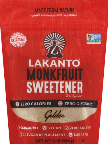 Lakanto Monkfruit Sweetener, 1:1 Sugar Substitute, Keto, Non-GMO (Golden - 1 Pound)