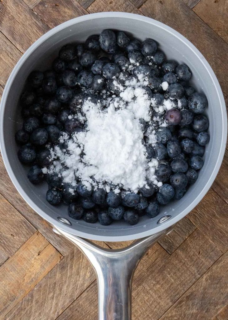 blueberries in saucepan