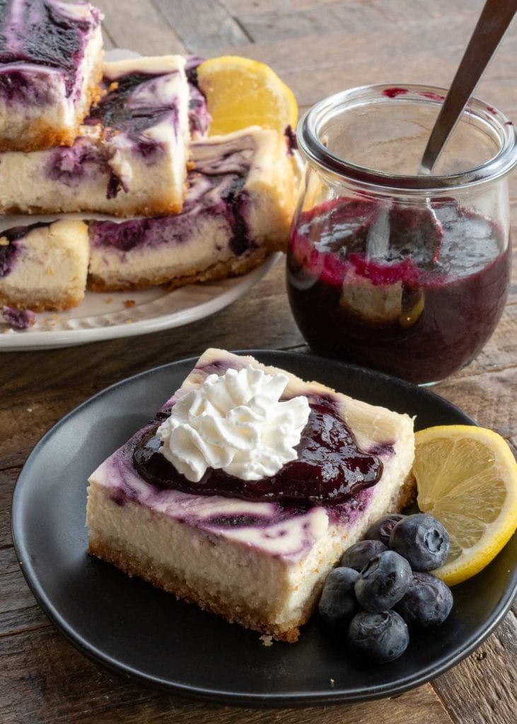 These easy Blueberry Cheesecake Bars are the perfect keto dessert!