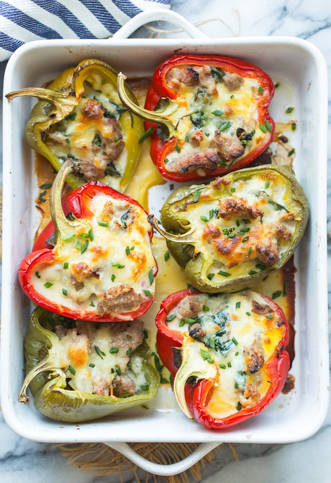 These Easy Low Carb Stuffed Pepper Recipes are loaded with flavor and perfect for keeping in line with your keto or paleo diet!  #keto