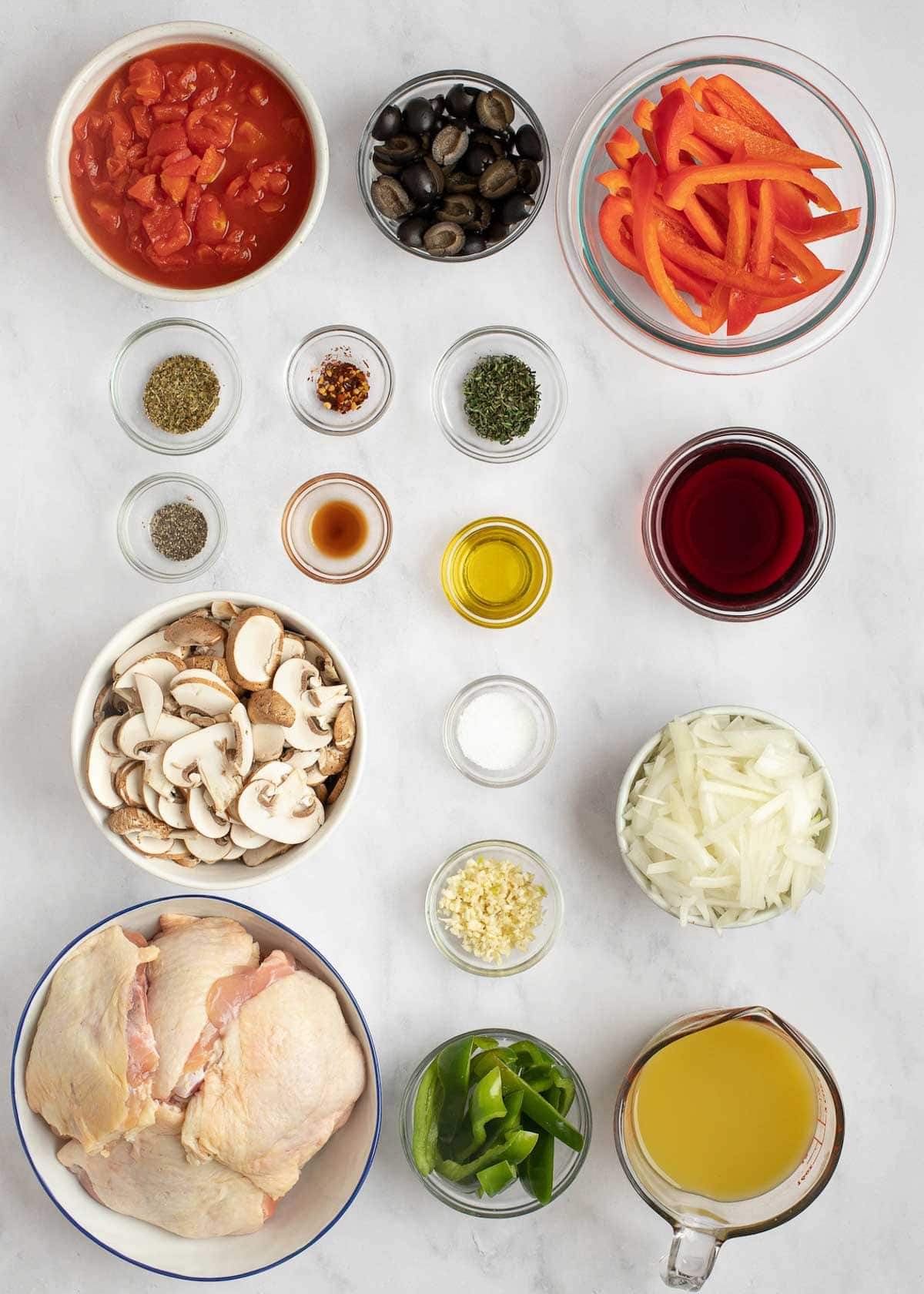 ingredients for chicken cacciatore