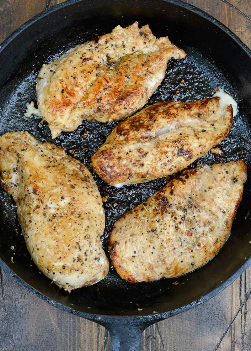 This one pan Chicken Caprese is loaded with pan seared chicken, fresh tomatoes, mozzarella in a creamy balsamic glaze! Enjoy a generous serving of this easy chicken recipe for about 4 net carbs!