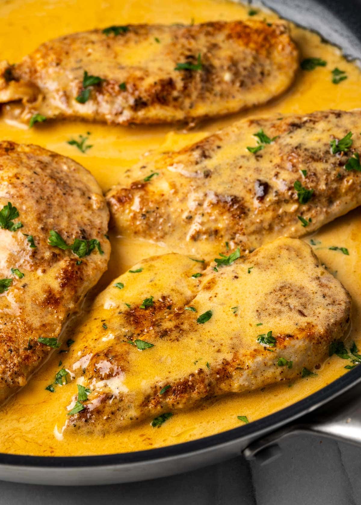 chicken lazone in cast iron skillet