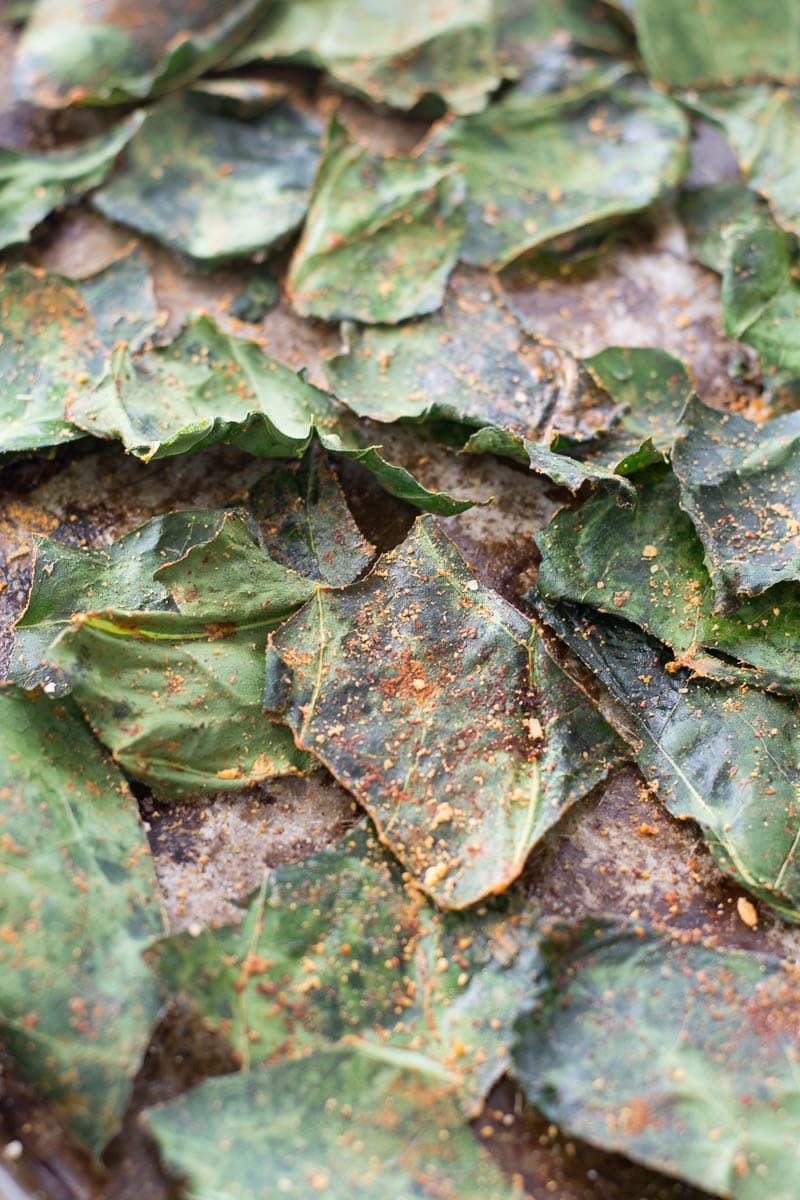 Say hello to your new favorite snack! These easy Chili Cheese Collard Green Chips are loaded with flavor and pack a huge nutritional punch! This is a delicious, crispy snack you can feel good about!