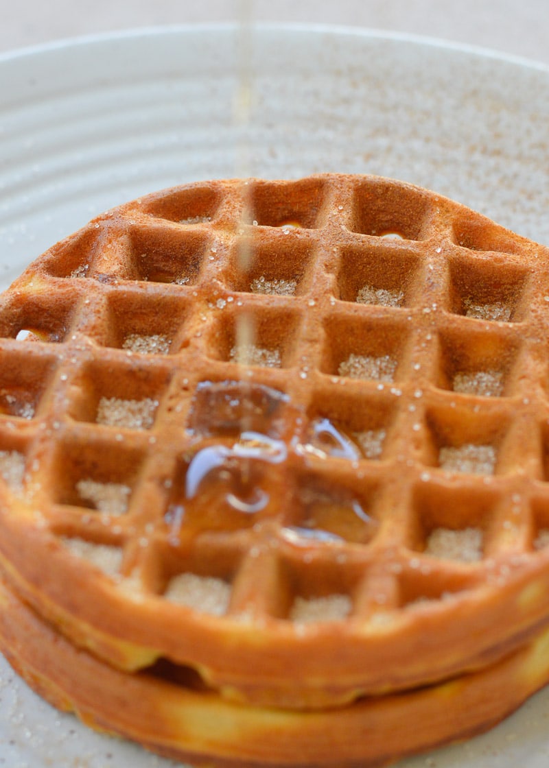 These Cream Cheese Chaffles make the best keto breakfast! Lightly sweetened and just 1.3 net carbs each, these are perfect for gluten free low carb meal prep.