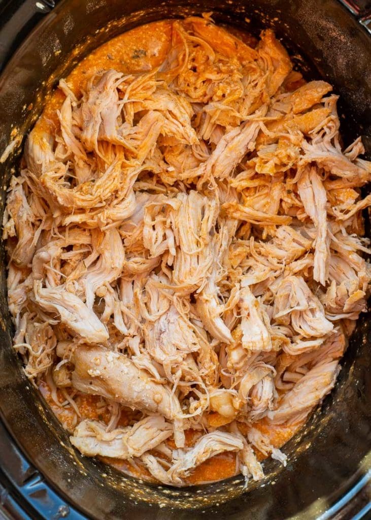 This Crockpot Buffalo Chicken is going to become one of your favorites for keto meal prep! This chicken recipe is easy, delicious and under 2 net carbs!