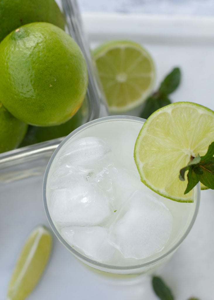 This Keto Mojito is the perfect summer drink! This 5-ingredient keto cocktail includes no added sugar or sugar alcohols for a refreshing mojito recipe!