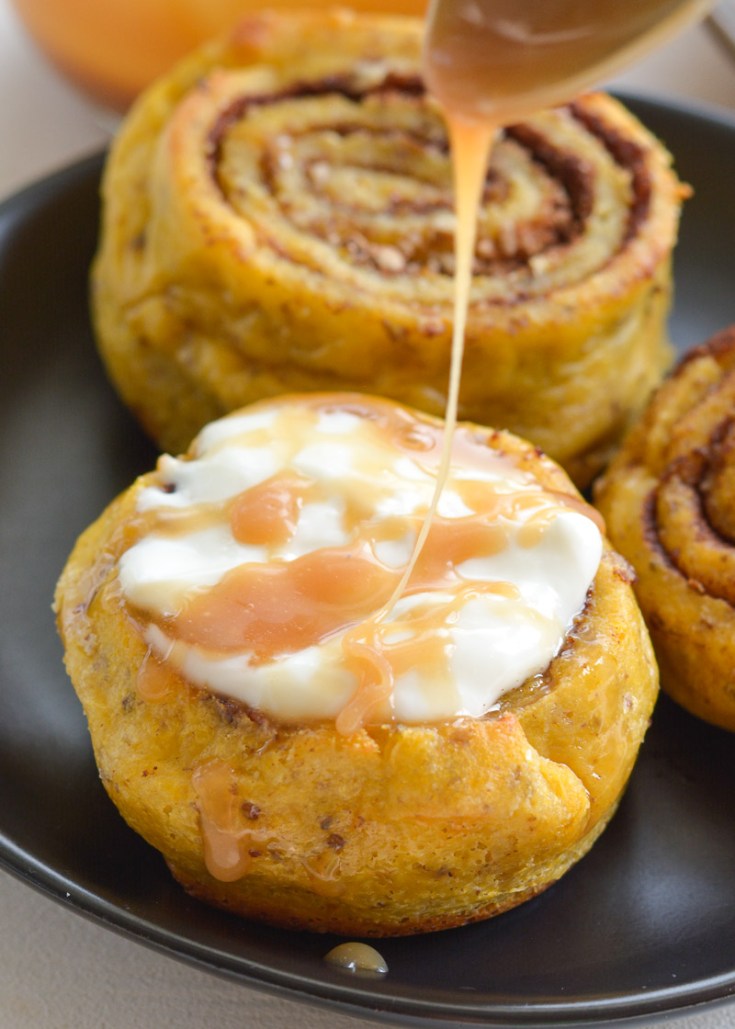 These amazing Keto Pumpkin Cinnamon Rolls are bursting with flavor and contain about 2 net carbs each! These warm, pumpkin and cinnamon spiced rolls are topped with a maple cream cheese frosting you will love!