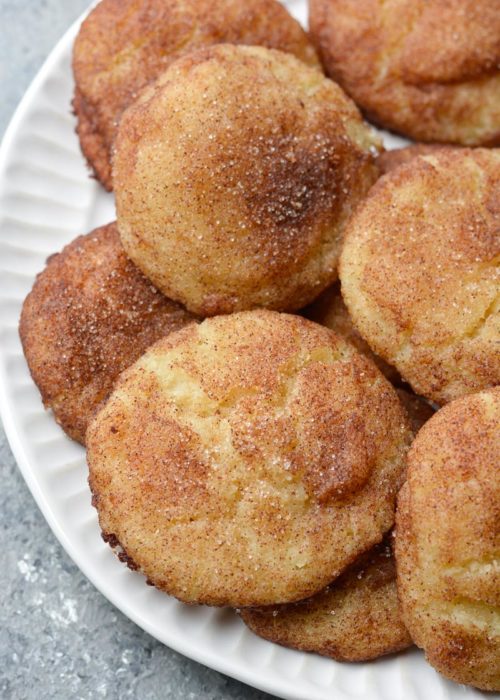 These soft and chewy Keto Snickerdoodles are loaded with vanilla and cinnamon! Each grain free cookie has just 1.5 net carbs each! 