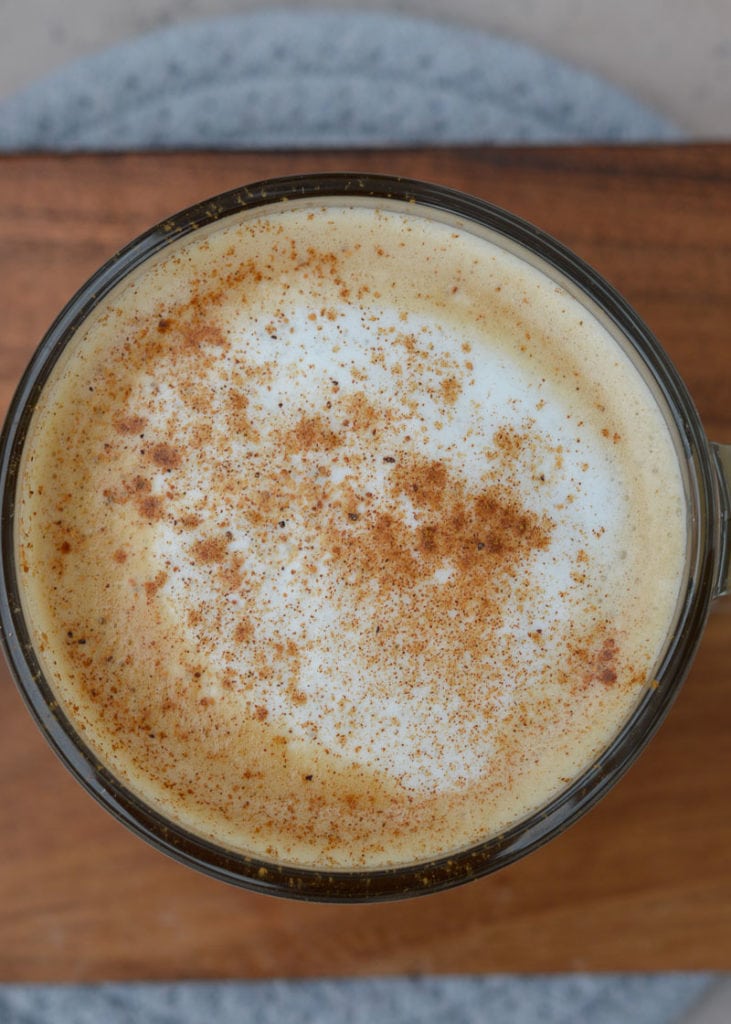 A Keto Gingerbread Latte is the best start to a chilly morning! This keto coffee is low calorie, low carb, and so easy to make.