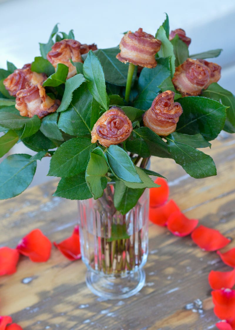 These Bacon Roses make the BEST edible gift for your favorite friend or partner. This keto-friendly holiday gift is perfect for Valentine's Day, graduations, and celebrations all year long!