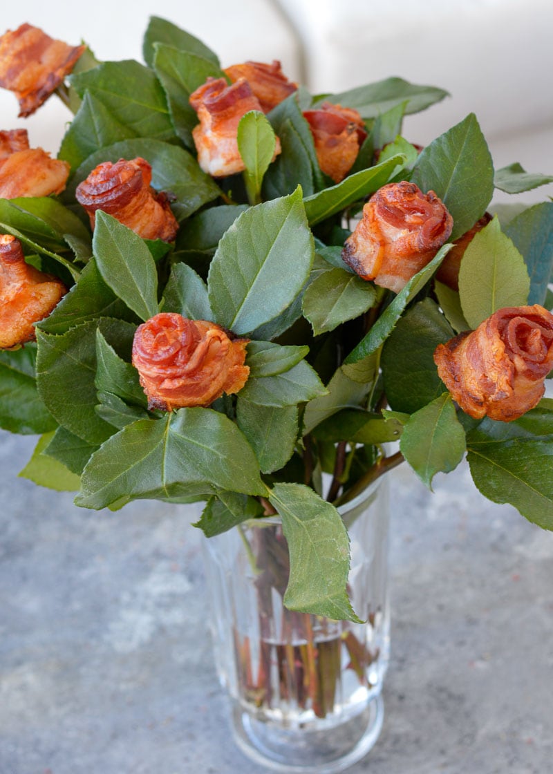 These Bacon Roses make the BEST edible gift for your favorite friend or partner. This keto-friendly holiday gift is perfect for Valentine's Day, graduations, and celebrations all year long!