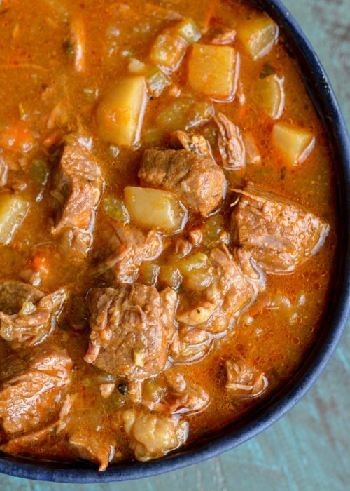 This Instant Pot Keto Beef Stew is loaded with tender shredded beef, and vegetables in a savory broth. Each serving of this stew is about 5 net carbs! This is the perfect low carb comfort food with stove-top, Instant Pot, or slow cooker directions! 