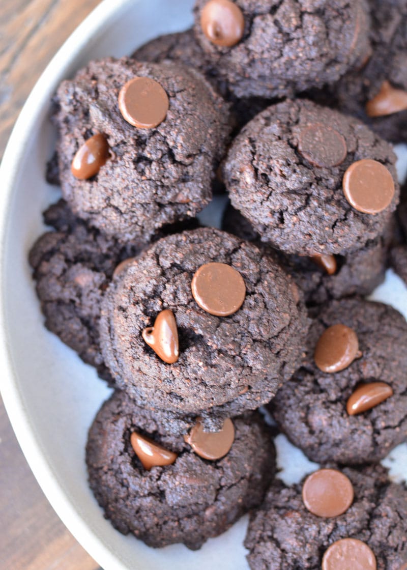 The perfect rich Keto Chocolate Cookies, only 1 net carb each! The perfect low carb dessert when you need to satisfy your sweet tooth!