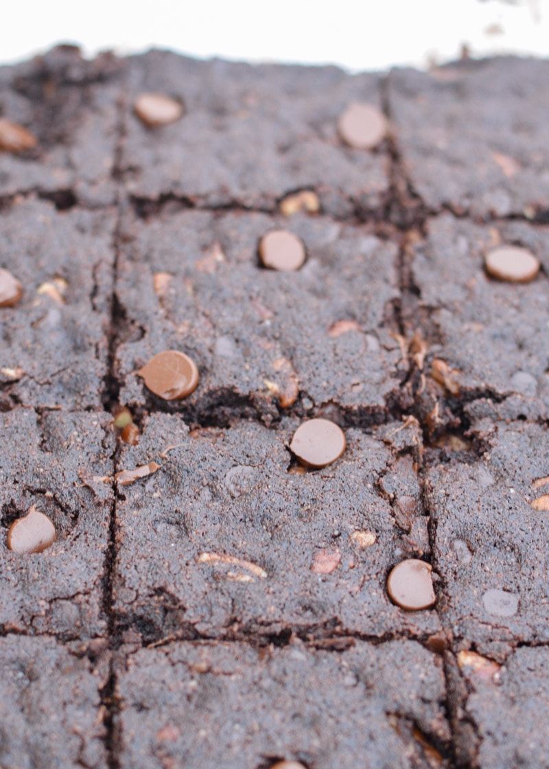 Sliced almond flour chocolate cookie bars. 