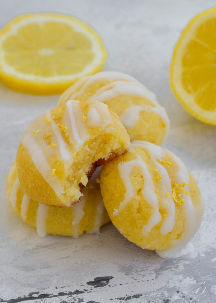 These Keto Lemon Cake Mix Cookies are just under 1 net carb each and bursting with citrus flavor! A box of keto yellow cake mix has never tasted SO good.