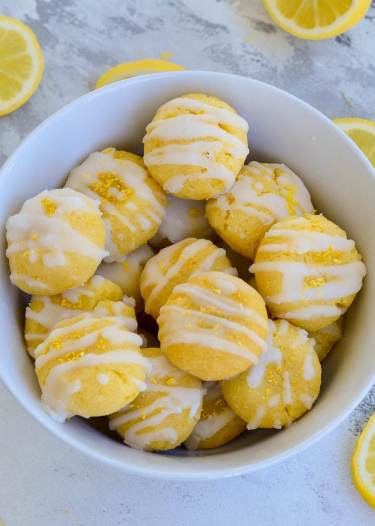 These Keto Lemon Cake Mix Cookies are just under 1 net carb each and bursting with citrus flavor! A box of keto yellow cake mix has never tasted SO good.