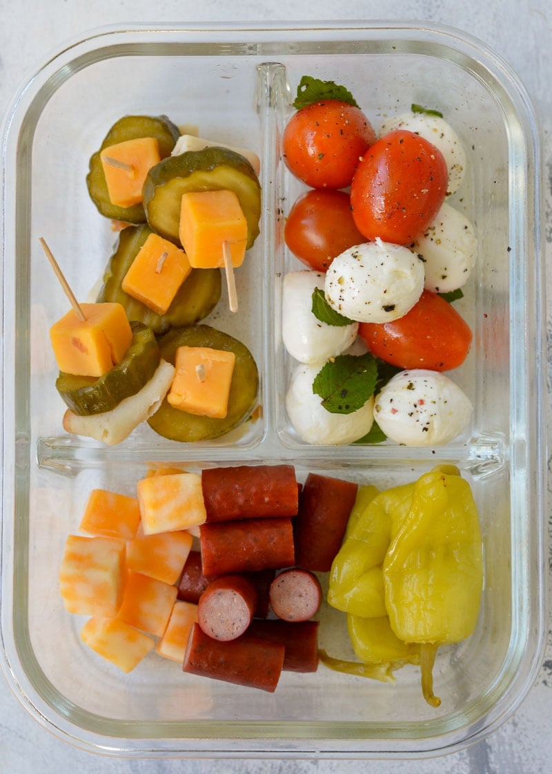 These easy Keto Lunch Skewers are perfect for a no-cook lunch! Try these two flavors for simple skewers great for snacks and appetizers!