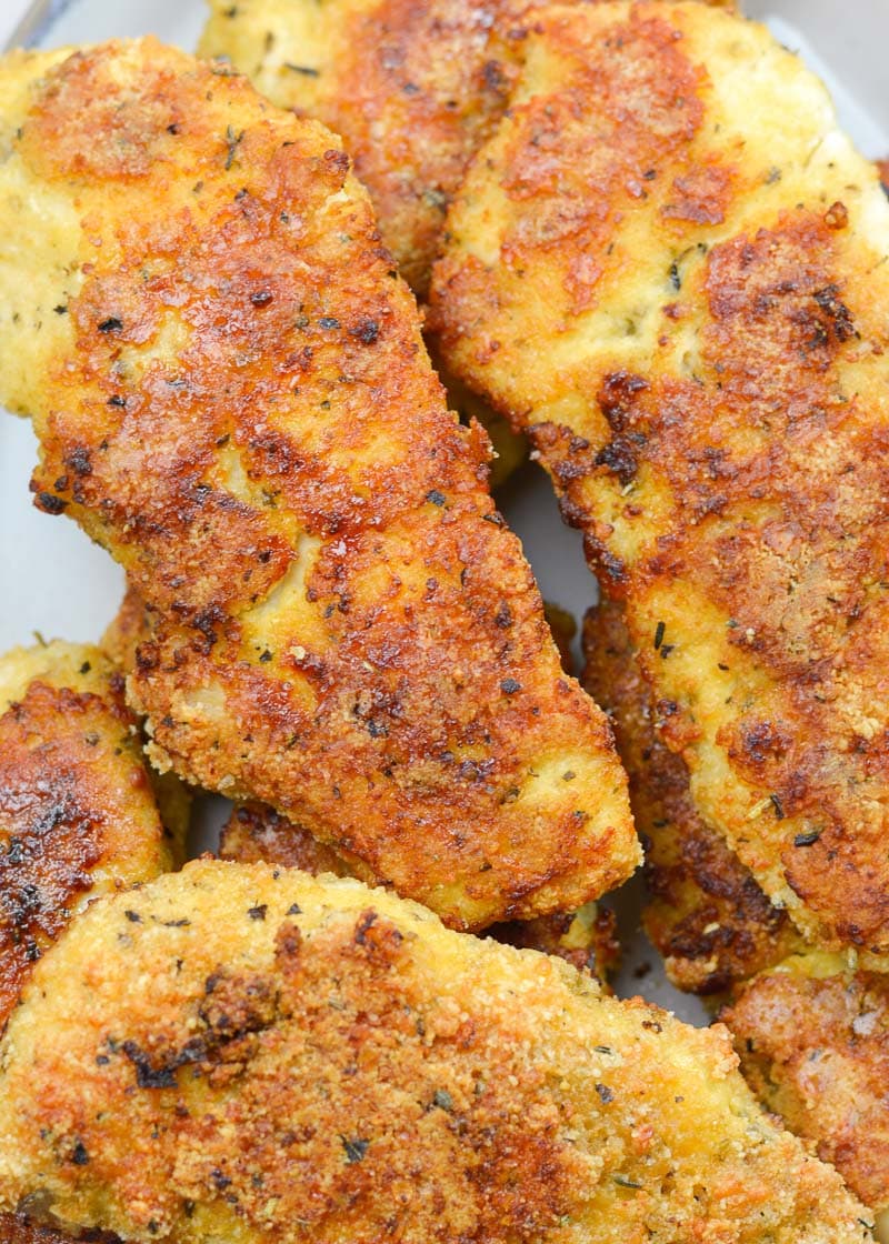 This low carb, gluten free Keto Oven Fried Chicken is exactly what your family ordered! Tender chicken that's "fried" in the oven, this meal is lightened-up comfort food at it's finest!