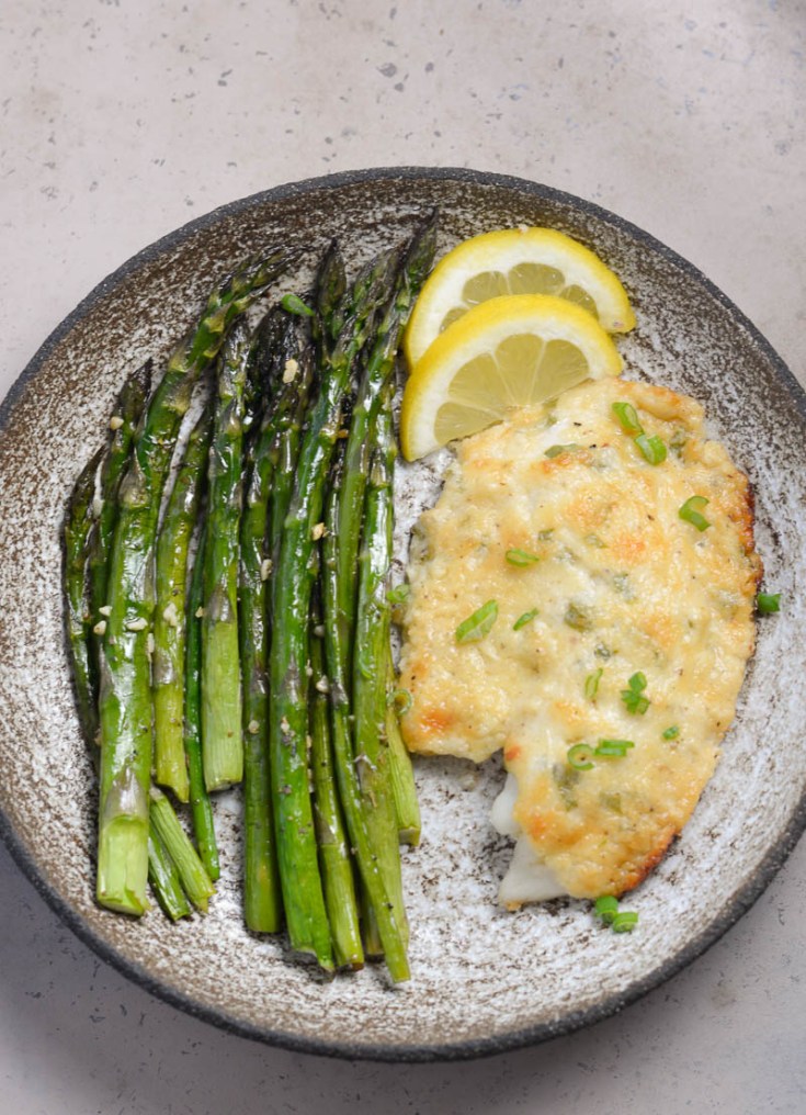 Keto Parmesan Tilapia and Asparagus for One
