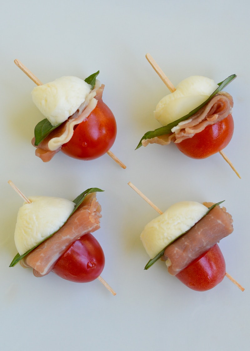 These Keto Prosciutto Skewers are the easiest no-cook appetizers. Enjoy both savory and sweet options at your next party or in your lunchbox!