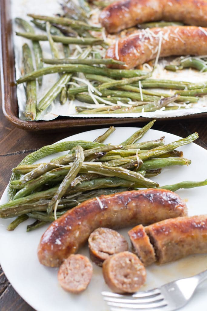 This Sausage Sheet Pan Dinner is ready in 30 minutes, requires no prep and is less than 6 net carbs per serving! This will be your new favorite easy low carb recipe!