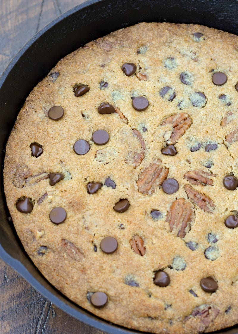 This delicious Keto Skillet Cookie is the best easy low-carb dessert! This sugar-free cookie skillet has under 3 net carbs and is ready to eat in only 25 minutes!