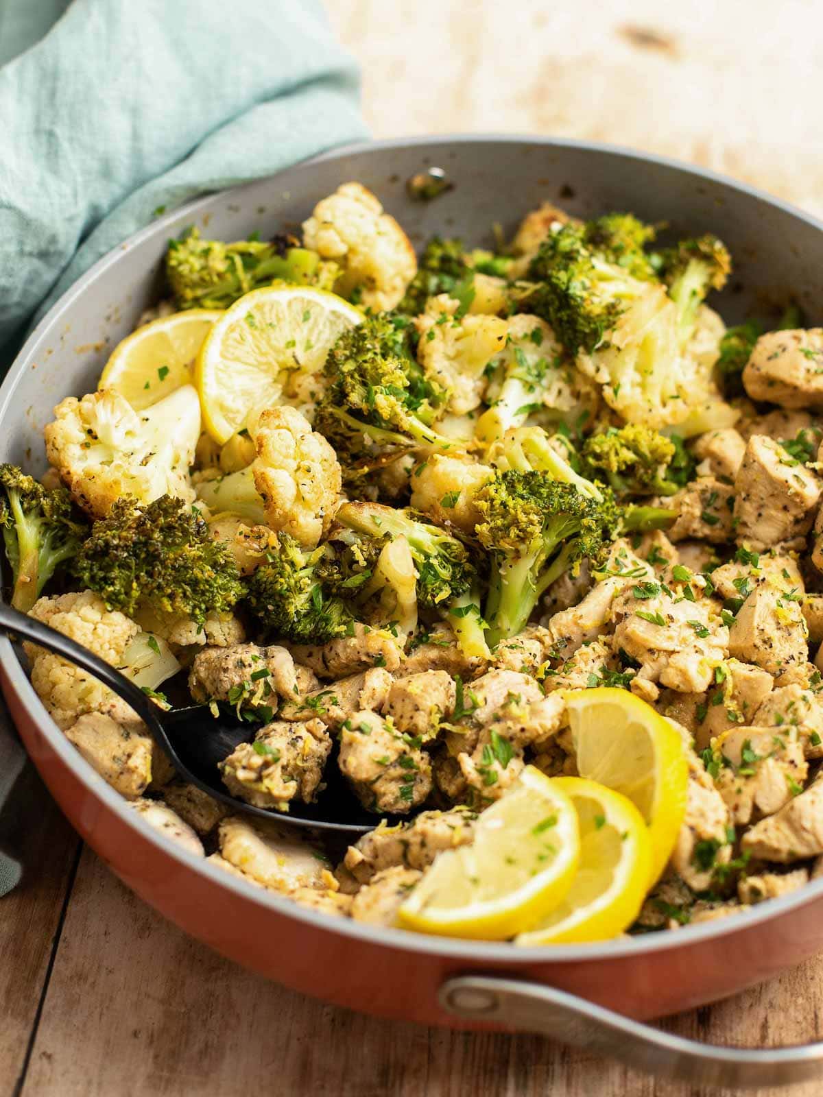 lemon pepper chicken in pan