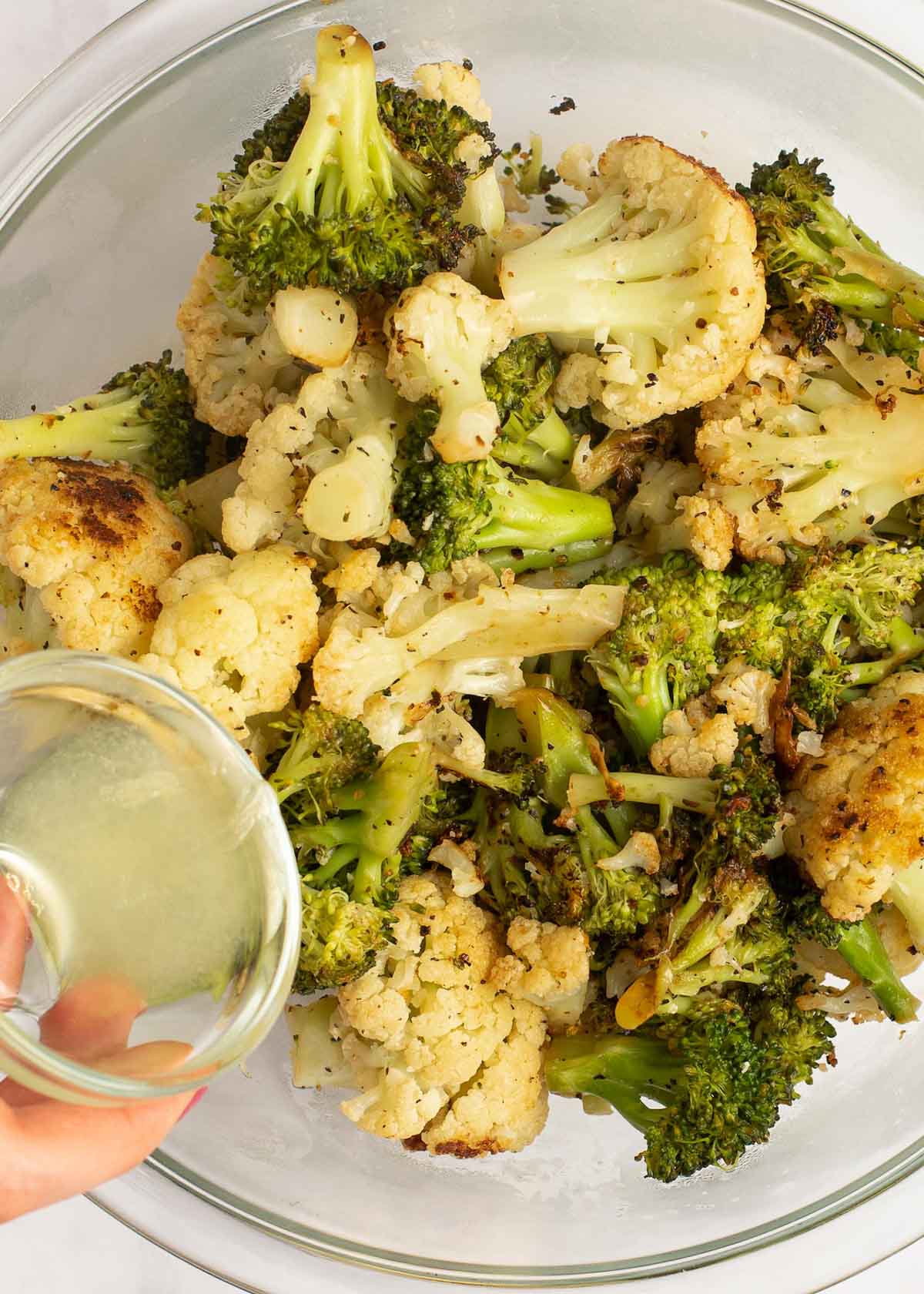 lemon juice on broccoli and  cauliflower