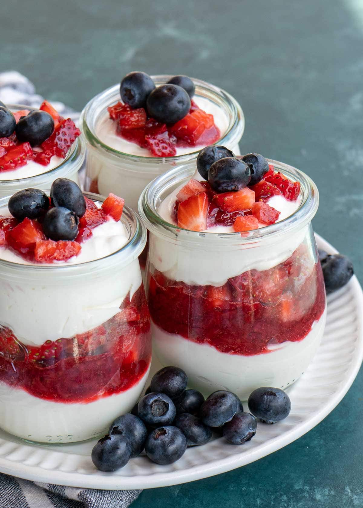 cheesecake parfaits on plate