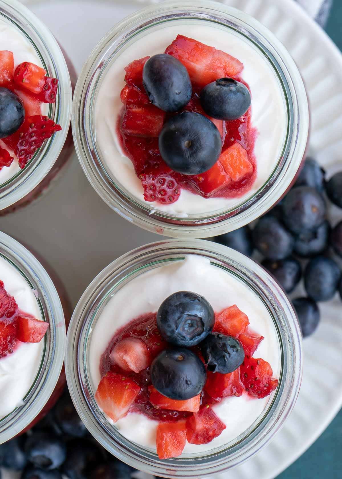 cheesecake parfaits on plate