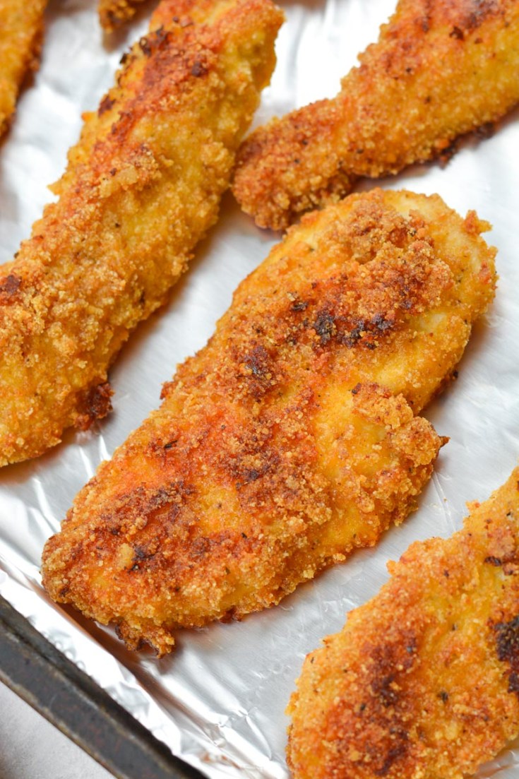 These Crispy Oven Baked Keto Chicken Tenders are just what you've been craving! These delicious low carb, gluten free chicken tenders are about 1 net carb for two tenders! 