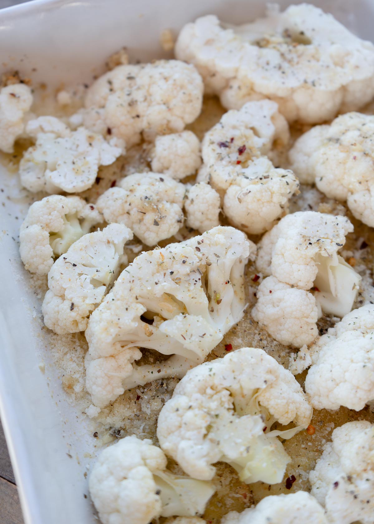 a closeup of cauliflower florets