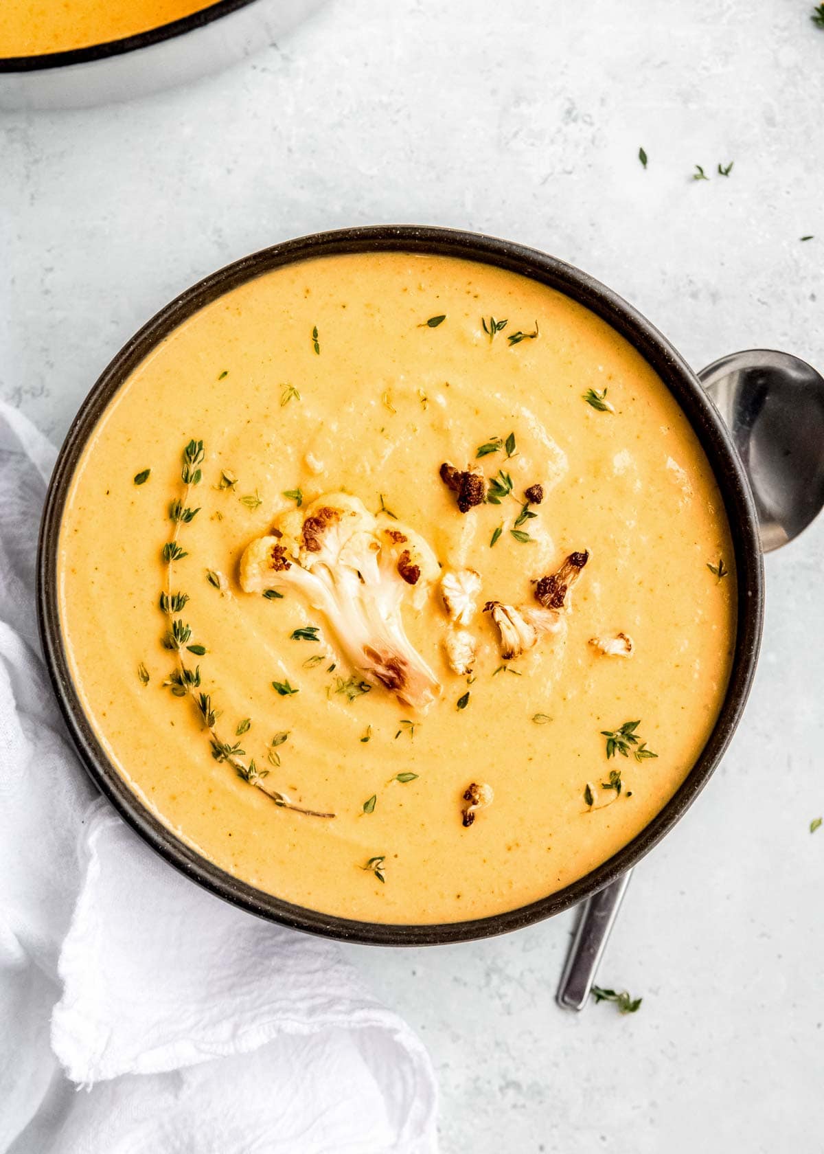 cauliflower soup in dutch oven