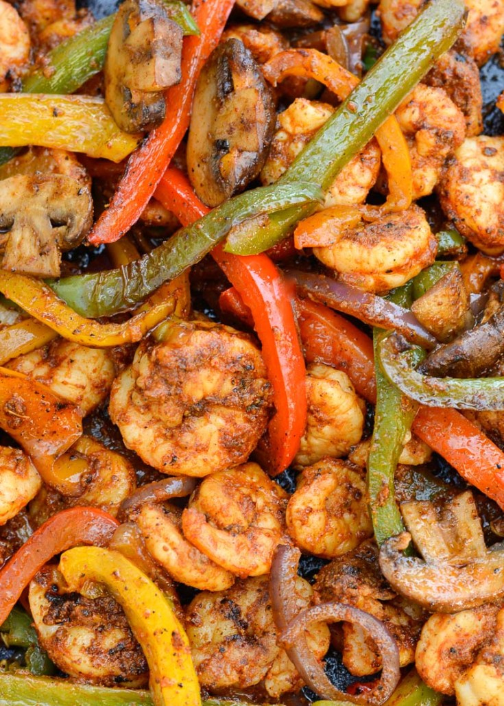 This one-pan Shrimp Fajita Skillet is the perfect keto-friendly meal! Pair with cilantro lime cauliflower rice, or low carb tortillas for a hearty, satisfying meal!