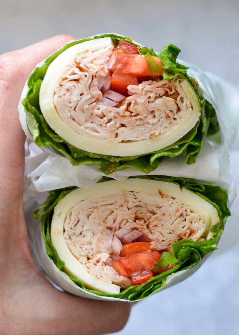 Turkey Lettuce Wraps are a great healthy lunch option! Ready in only a couple of minutes, this keto recipe is about 4 net carbs!