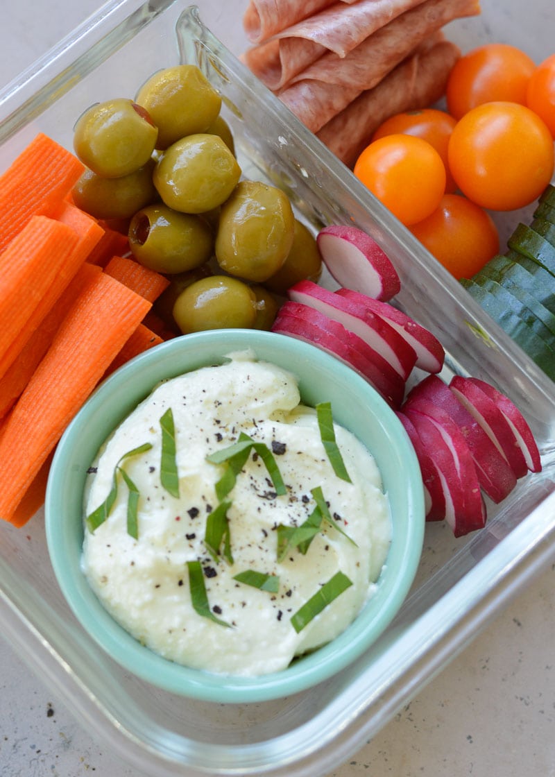 This creamy Whipped Feta Dip is the perfect low-carb appetizer. Bursting with lemon and garlic flavor, under 1 net carb per serving, and easy to make ahead of time!