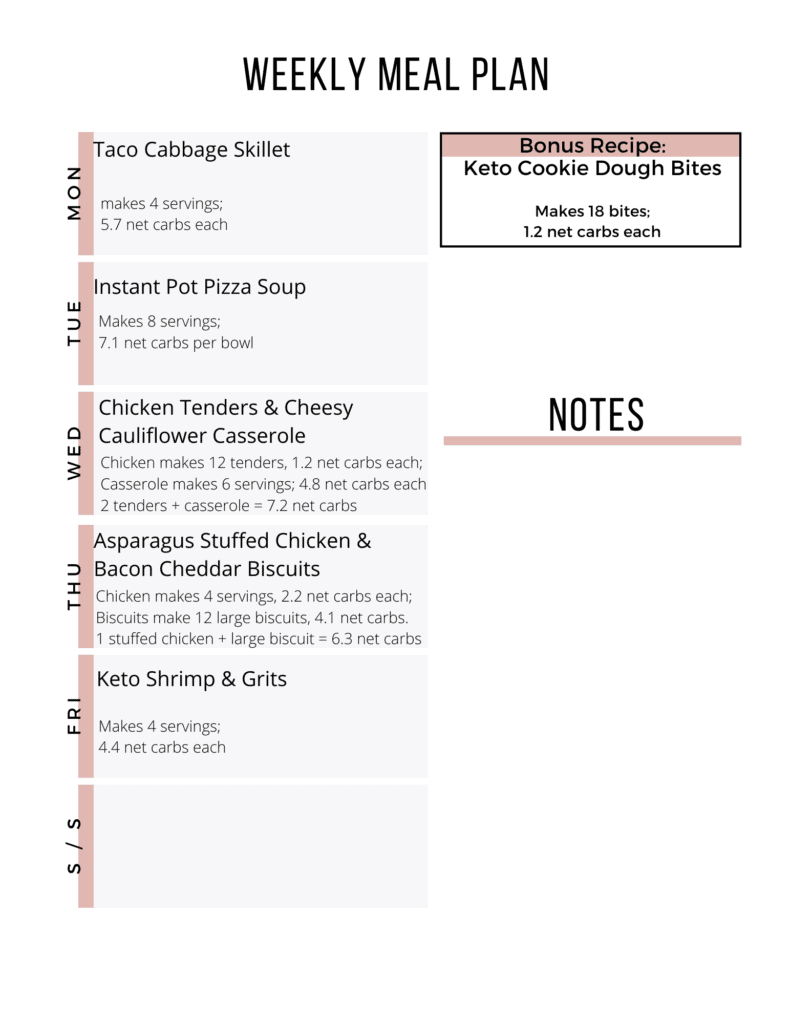 Week 27 Easy Keto Meal Plan