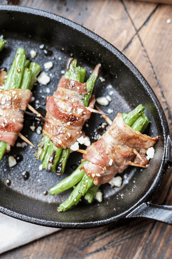 Tender bacon wrapped green beans are the ultimate low carb, gluten free, keto side dish!