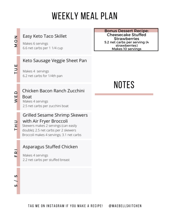 Easy Keto Meal Plan Week 12